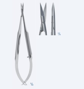 Ножиці, хірургічні, мікро, прямі, гострокінцеві, загальна довжина 115 мм, 4 1/2"